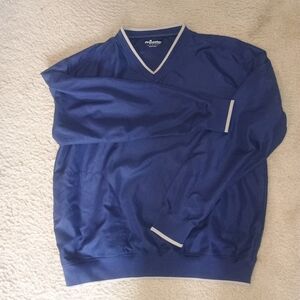 Men's  Pinseeker.        V Neck Windbreaker Blue Sz L
